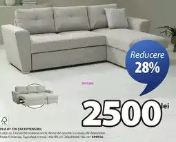 JYSK Vejlby coltar extensibil Ofertă