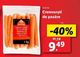 Lidl Crenvurști de pasăre Ofertă