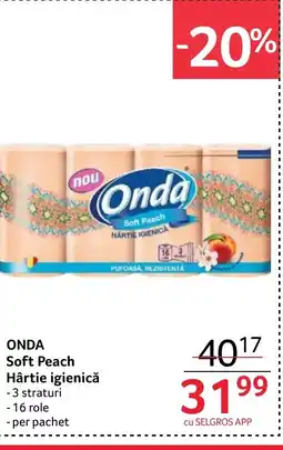 Selgros ONDA Soft Peach Hârtie igienică Ofertă