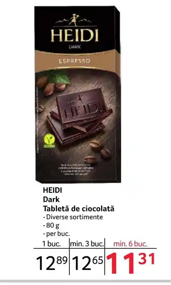 Selgros HEIDI Dark Tabletă de ciocolată Ofertă