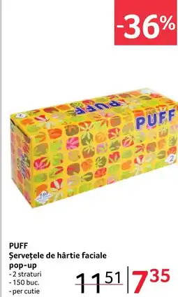 Selgros PUFF Şervețele de hârtie faciale pop-up Ofertă