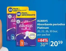 Selgros ALWAYS Absorbante periodice Platinum Ofertă