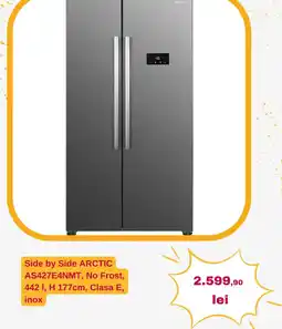 Altex Side by Side ARCTIC AS427E4NMT, No Frost, 442 I, H 177cm, Clasa E, inox Ofertă