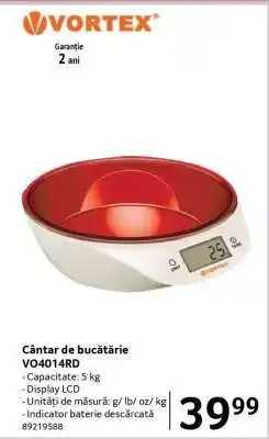 Selgros Cântar de bucătărie VO4014RD Ofertă
