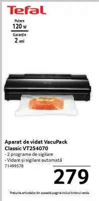 Selgros Aparat de vidat VacuPack Classic VT254070 Ofertă