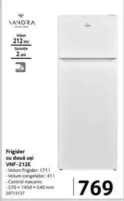 Selgros Frigider cu două uși VNF-212E Ofertă