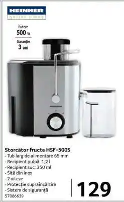 Selgros Storctor fructe HSF-500S Ofertă