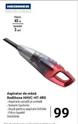 Selgros Aspirator de mână RedStone HHVC-H7.4RD Ofertă