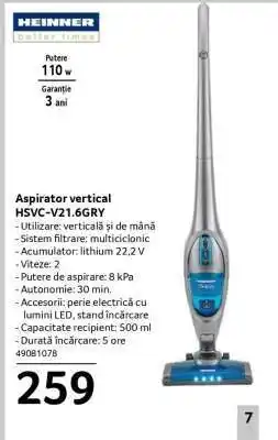 Selgros Aspirator vertical HSVC-V21.6GRY Ofertă