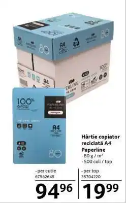 Selgros Hârtie copiator reciclată A4 Paperline Ofertă