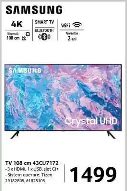 Selgros Samsung TV 108 cm 43CU7172 Ofertă