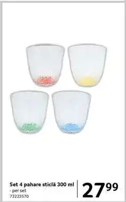 Selgros Set 4 pahare sticlă 300 ml Ofertă
