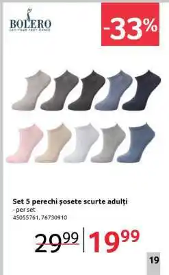 Selgros Set 5 perechi șosete scurte adulți Ofertă