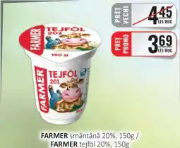 CBA FARMER smântână 20%, 150g Ofertă
