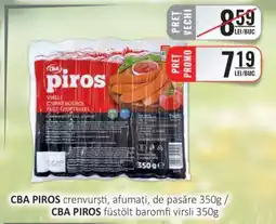 CBA CBA PIROS crenvurști, afumați, de pasăre 350g Ofertă