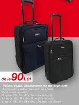 Kik Trolere, Valize, Geamantane din material textil Ofertă
