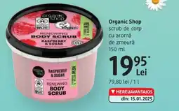 DM Organic Shop scrub de corp cu aromă de zmeură Ofertă