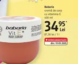 DM Babaria cremă de corp cu vitamina E Ofertă