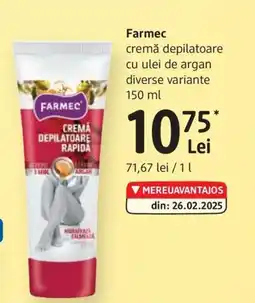 DM FARMEC cremă depilatoare cu ulei de argan Ofertă