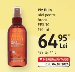 DM Piz Buin ulei pentru bronz FPS 30 Ofertă