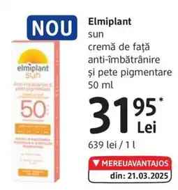 DM Elmiplant sun cremă de faţă anti-îmbătrânire Şi pete pigmentare Ofertă