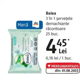 DM Balea 3 în 1 șervețele demachiante răcoritoare Ofertă