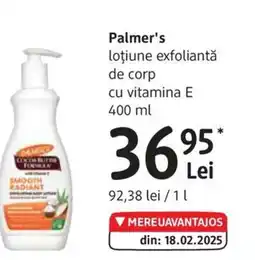 DM Palmer's loţiune exfoliantă de corp cu vitamina E Ofertă