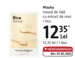 DM Missha mască de faţă cu extract de orez Ofertă