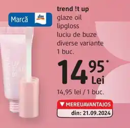 DM Trend !t up glaze oil lipgloss luciu de buze Ofertă