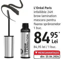 DM L'Oréal Paris infaillible 24H brow lamination mascara pentru fixarea sprâncenelor Ofertă
