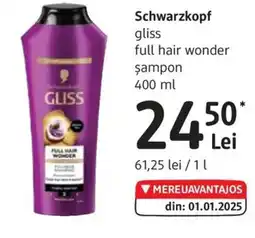 DM Schwarzkopf gliss full hair wonder Şampon Ofertă