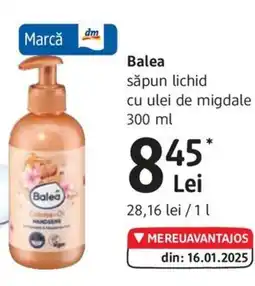 DM Balea săpun lichid cu ulei de migdale Ofertă