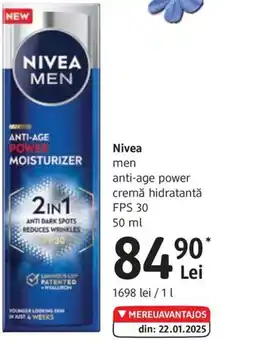 DM Nivea men anti-age power cremă hidratantă FPS 30 Ofertă