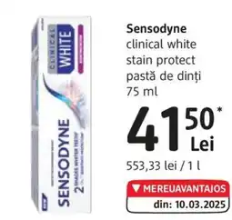 DM SENSODYNE clinical white stain protect pastă de dinți Ofertă