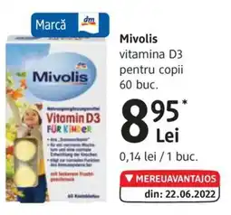 DM Mivolis vitamina D3 pentru copii Ofertă