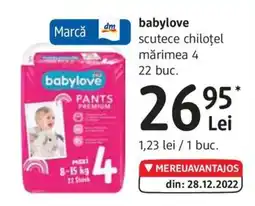 DM Babylove scutece chiloţel mărimea 4 Ofertă