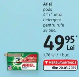 DM ARIEL pods 4 în 1 ultra detergent pentru rufe Ofertă