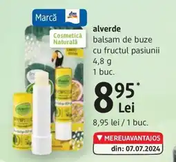 DM Alverde balsam de buze cu fructul pasiunii Ofertă