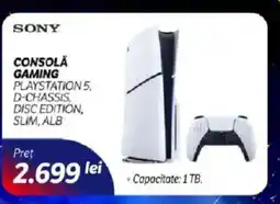Flanco Sony consolă gaming playstation 5, d-chassis disc edition, slim, alb Ofertă