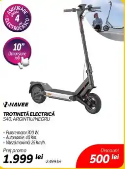 Trotinetă electrică s40, argintiu/negru