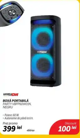 Flanco Boxă portabilă party vbpp60w01n, negru Ofertă