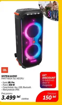 Flanco JBL sistem audio partybox 710, negru Ofertă