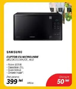 Flanco SAMSUNG Cuptor cu microunde ms23k3513ak/ol, alb Ofertă