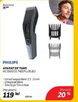 Flanco PHILIPS Aparat de tuns hc3530/15, negru/bleu Ofertă