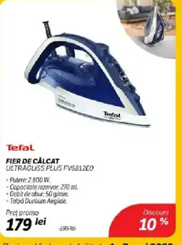Flanco TEFAL Fier de călcat ultragliss plus fv6812e0 Ofertă