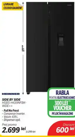 Flanco HEINNER Side by side hsbs-h439nfbk- wde++ Ofertă