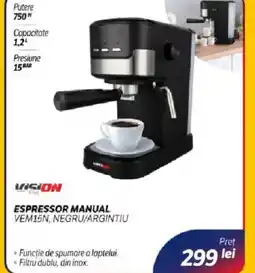 Flanco Espressor manual vem15n, negru/argintiu Ofertă