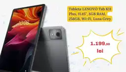 Media Galaxy Tableta LENOVO Tab K11 Plus, 11.45", 8GB RAM, 256GB, Wi-Fi, Luna Grey Ofertă