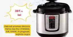 Oala sub presiune electrica TEFAL One Pot CY505E30, 5.81, 1200W, 25 programe, argintiu-negru
