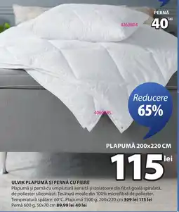 JYSK Ulvik plapumă şi pernă cu fibre Ofertă